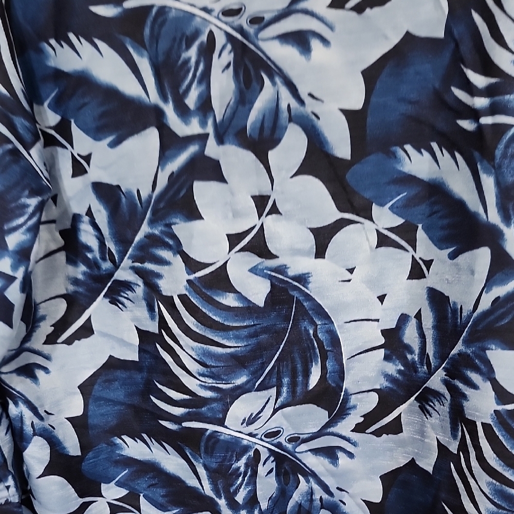 Selene Sport Blue 3/4 Sleeve Button Down Blouse - Picture 6 of 8